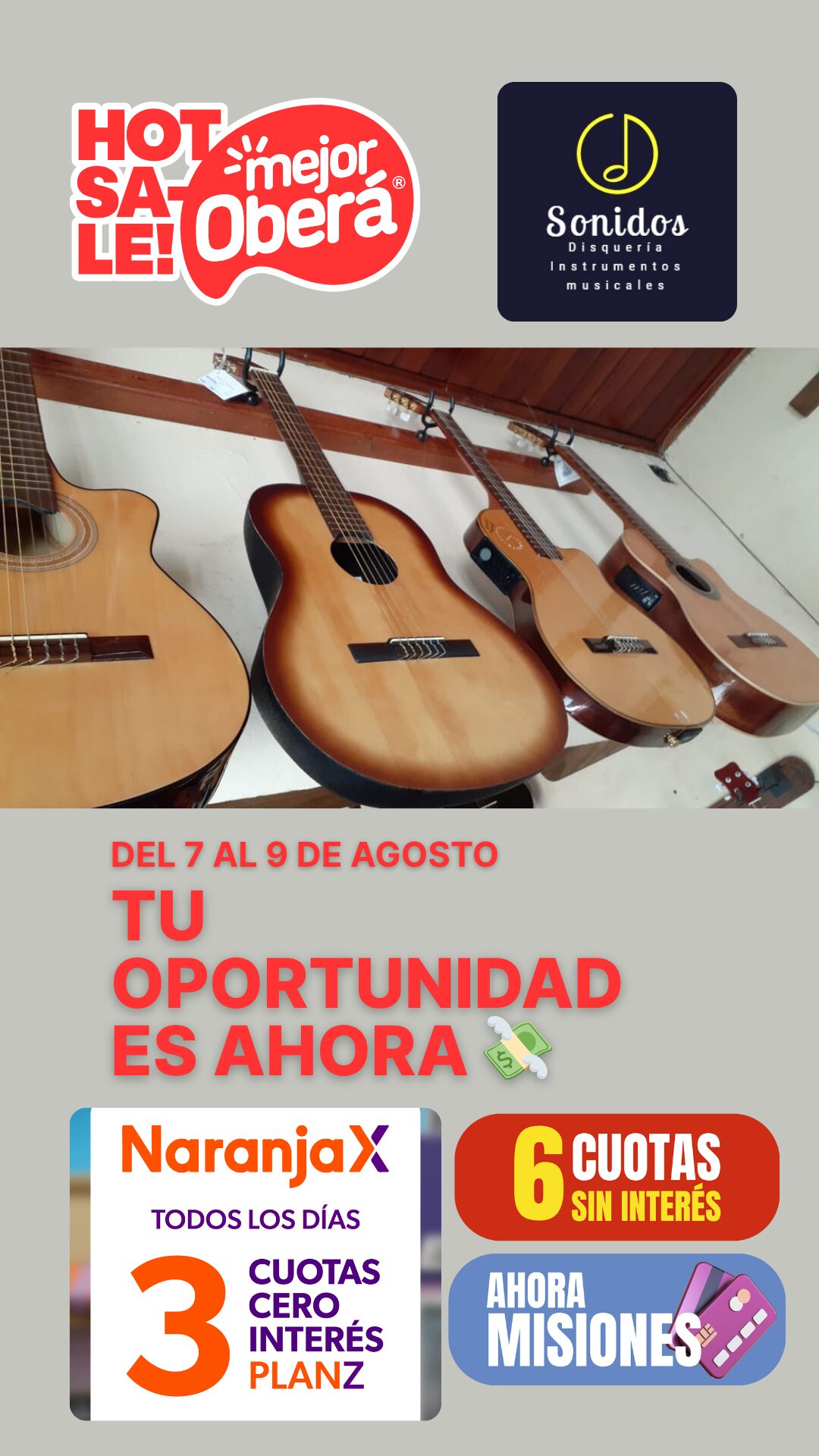 Guitarras en 6 cuotas sin interés
