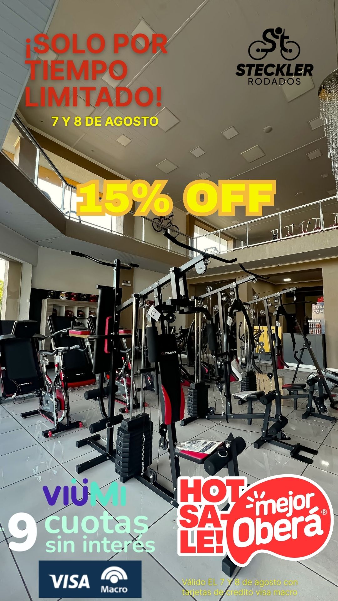 15% OFF EQUIPOS DE GYM CON VISA MACRO