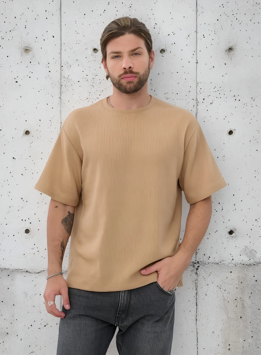 Remera Hombre Stone Oversize Marron