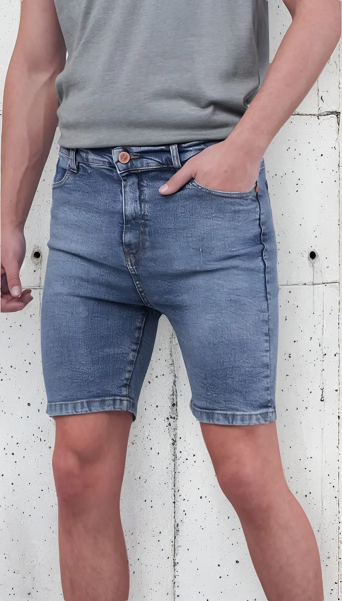 Bermuda Hombre Jean Stone Elastizada Brac