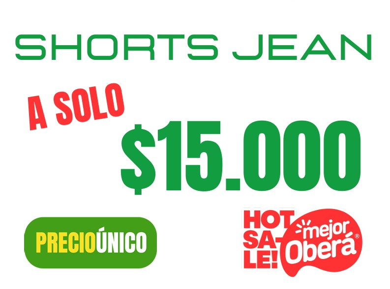 ¡SHORTS JEAN A SOLO $15.000!