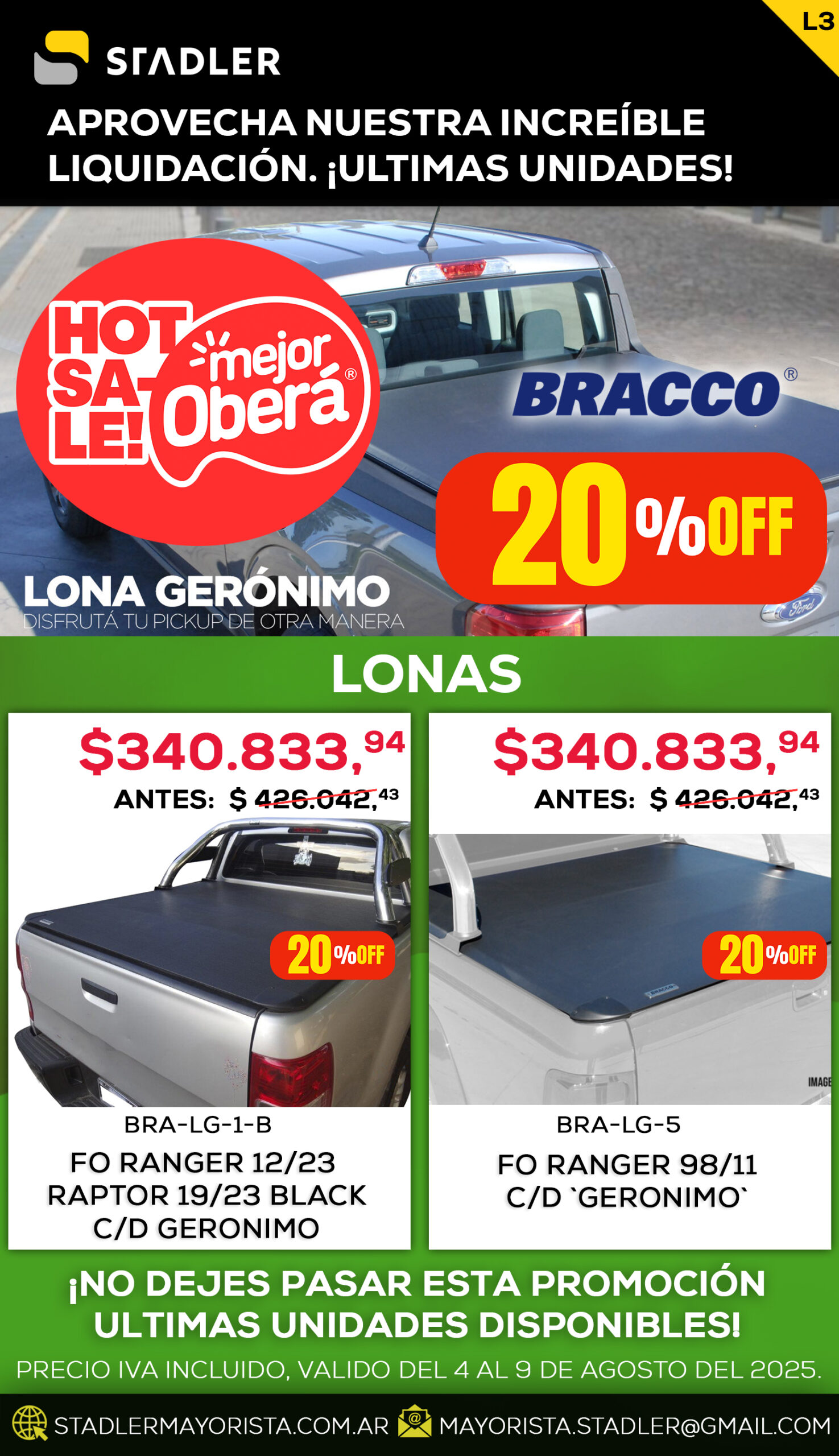 25% OFF en LONAS BRACCO
