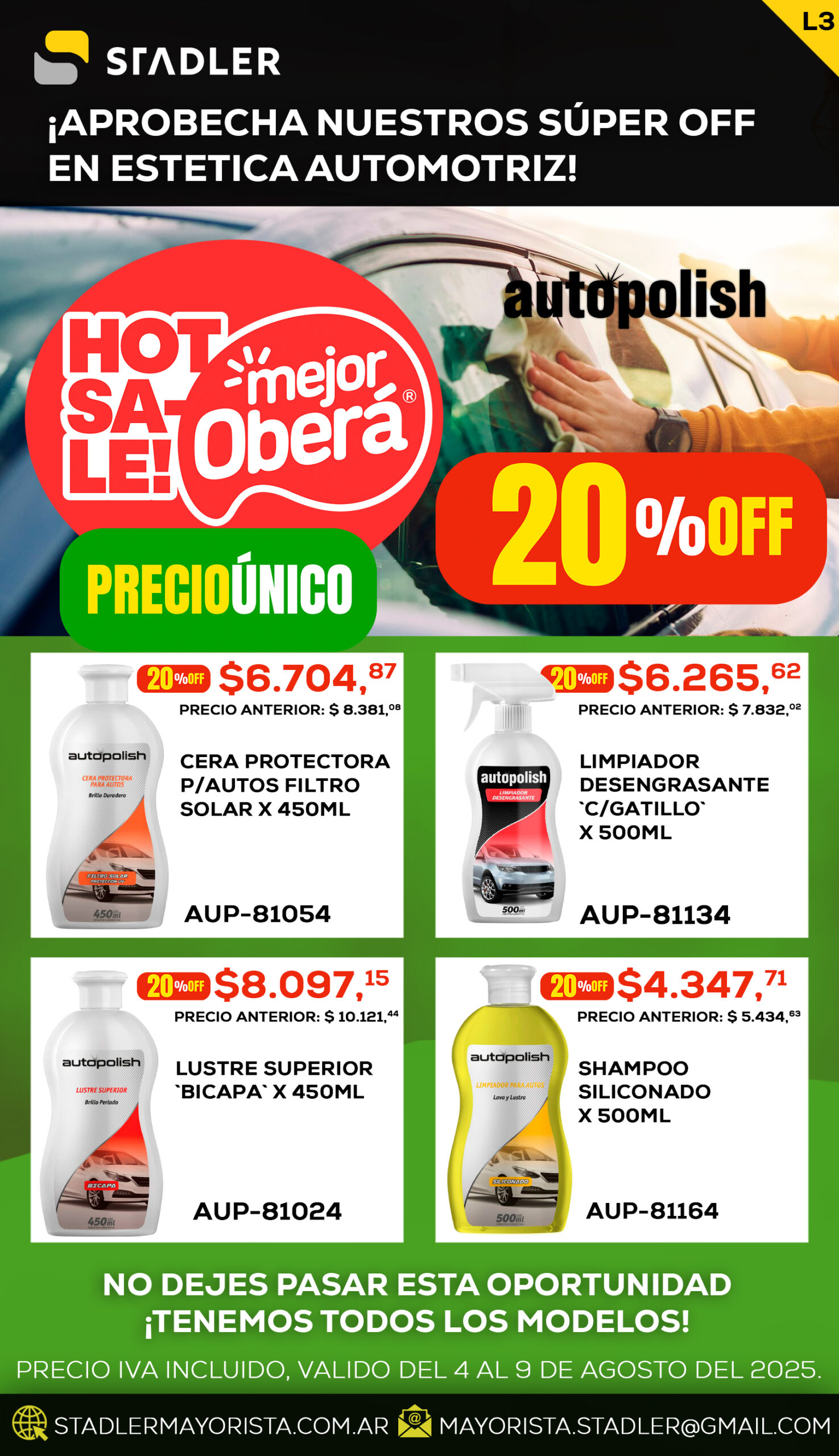 20% off AUTOPOLISH estética automotriz