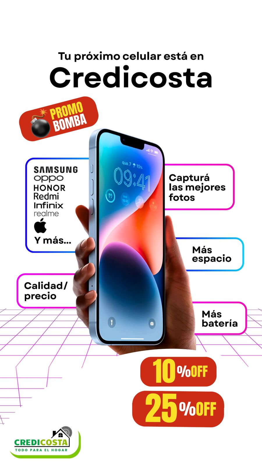 10% y 25% off en efectivo