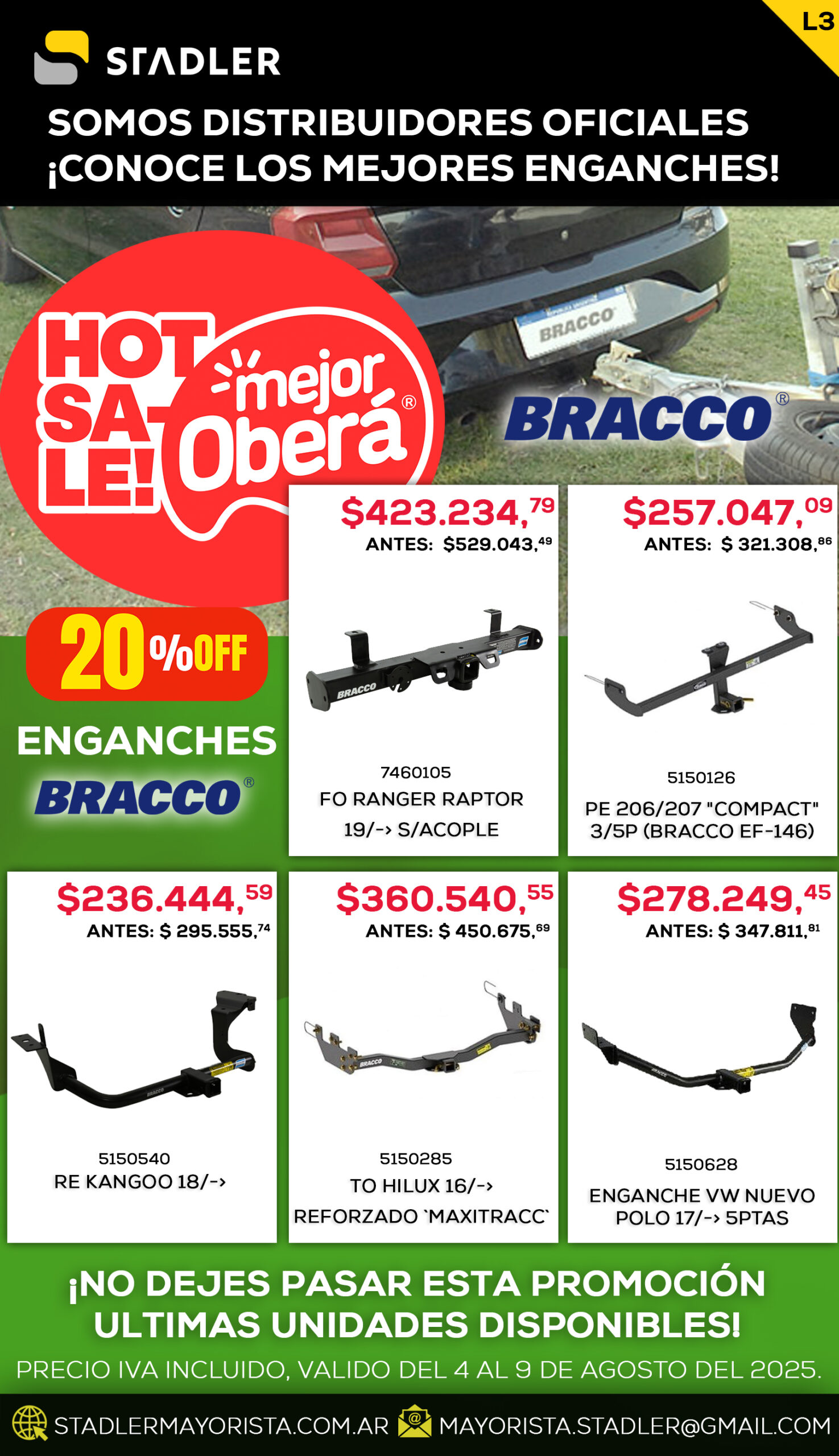 25% OFF en ENGANCHES BRACCO