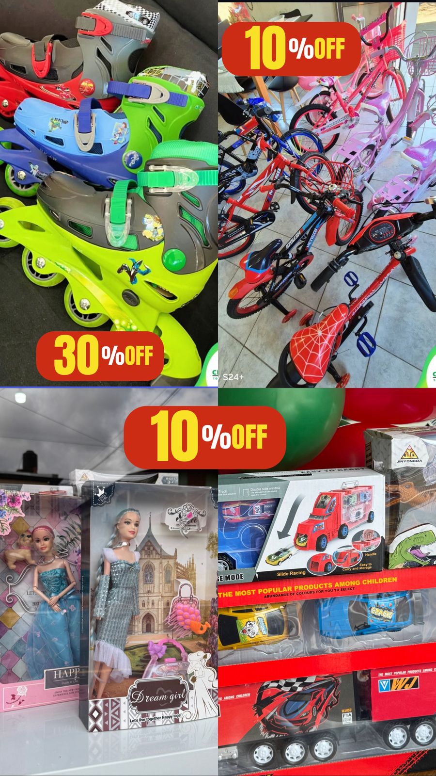 10% y 30% off en efectivo