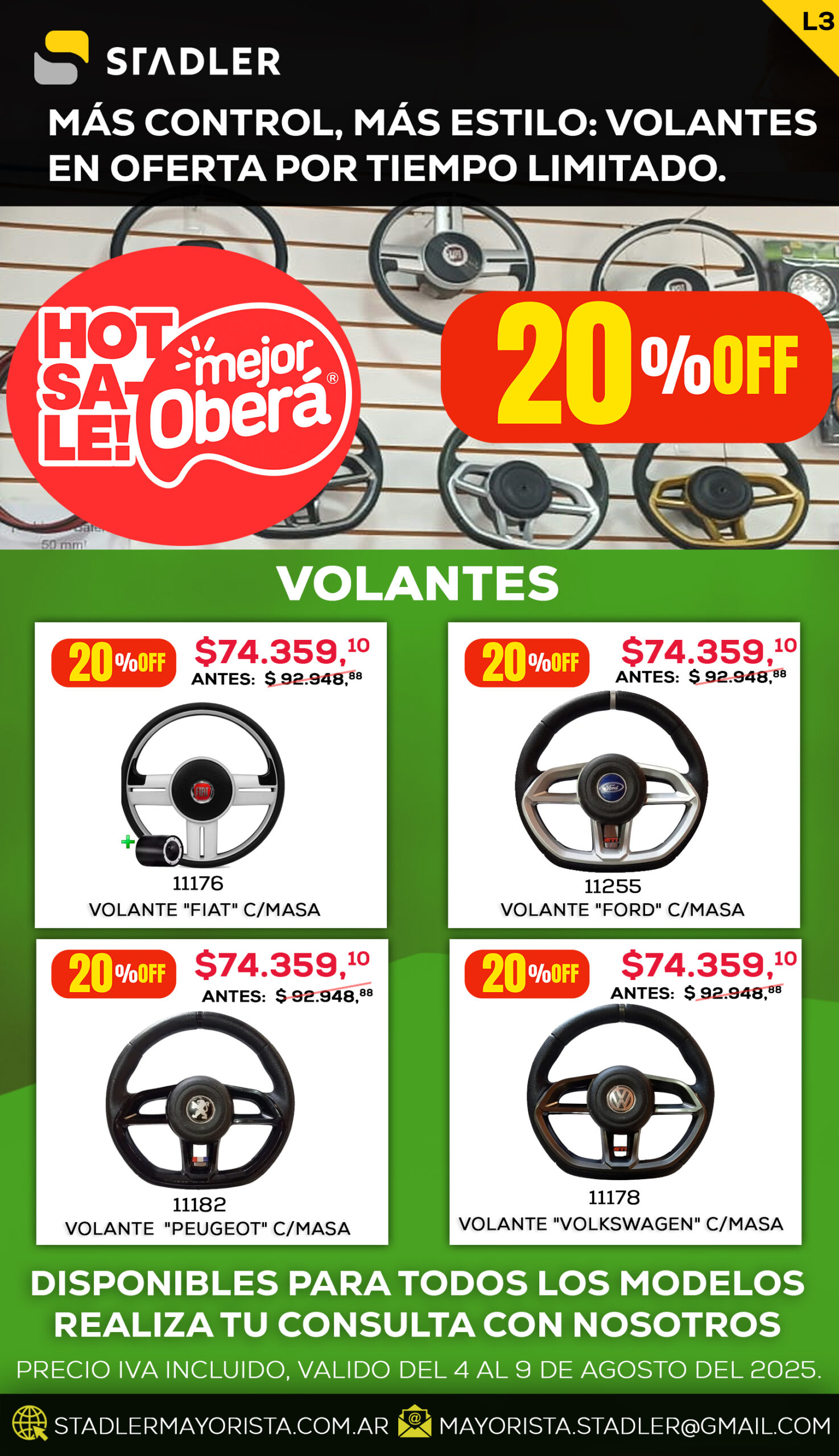 20% OFF en VOLANTES